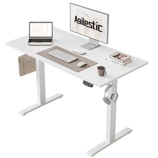 Agilestic Electric Standing Desk, 48 x 24 Inches Height Adjustable Desk, Sit Stand up for Work Office Home, Ergonomic Rising Computer Table with Memory Preset, Rustic Brown