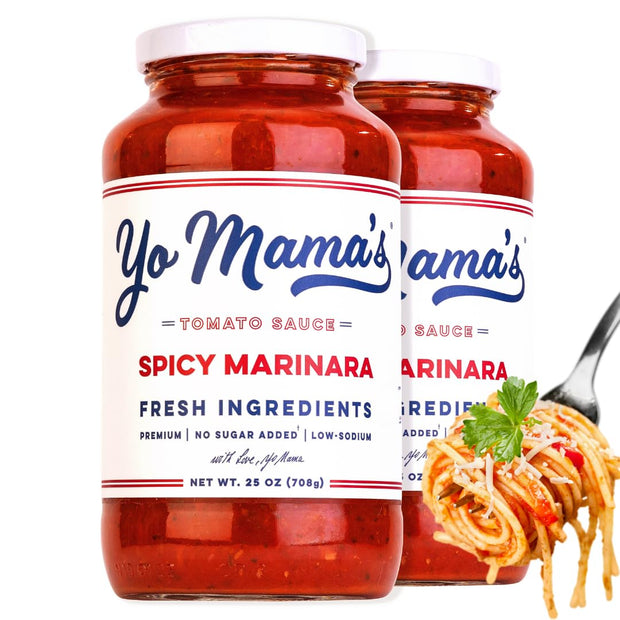 Yo Mama's Foods Keto Marinara Pasta Sauce - (3) 12.5 Ounce Jars - No Sugar Added, Low Carb, Low Sodium, Gluten Free, Paleo Friendly, and Made with Fresh, Non-GMO Tomatoes