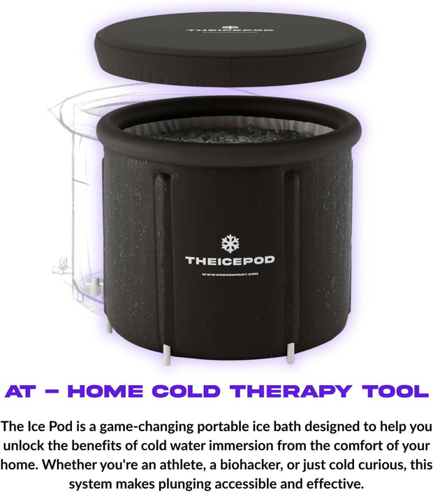 The Ice Pod – Portable Ice Bath for Recovery & Wellness – Collapsible Design with Thermal Lid – For Athletes & Everyday Cold Plungers - The Pod Company