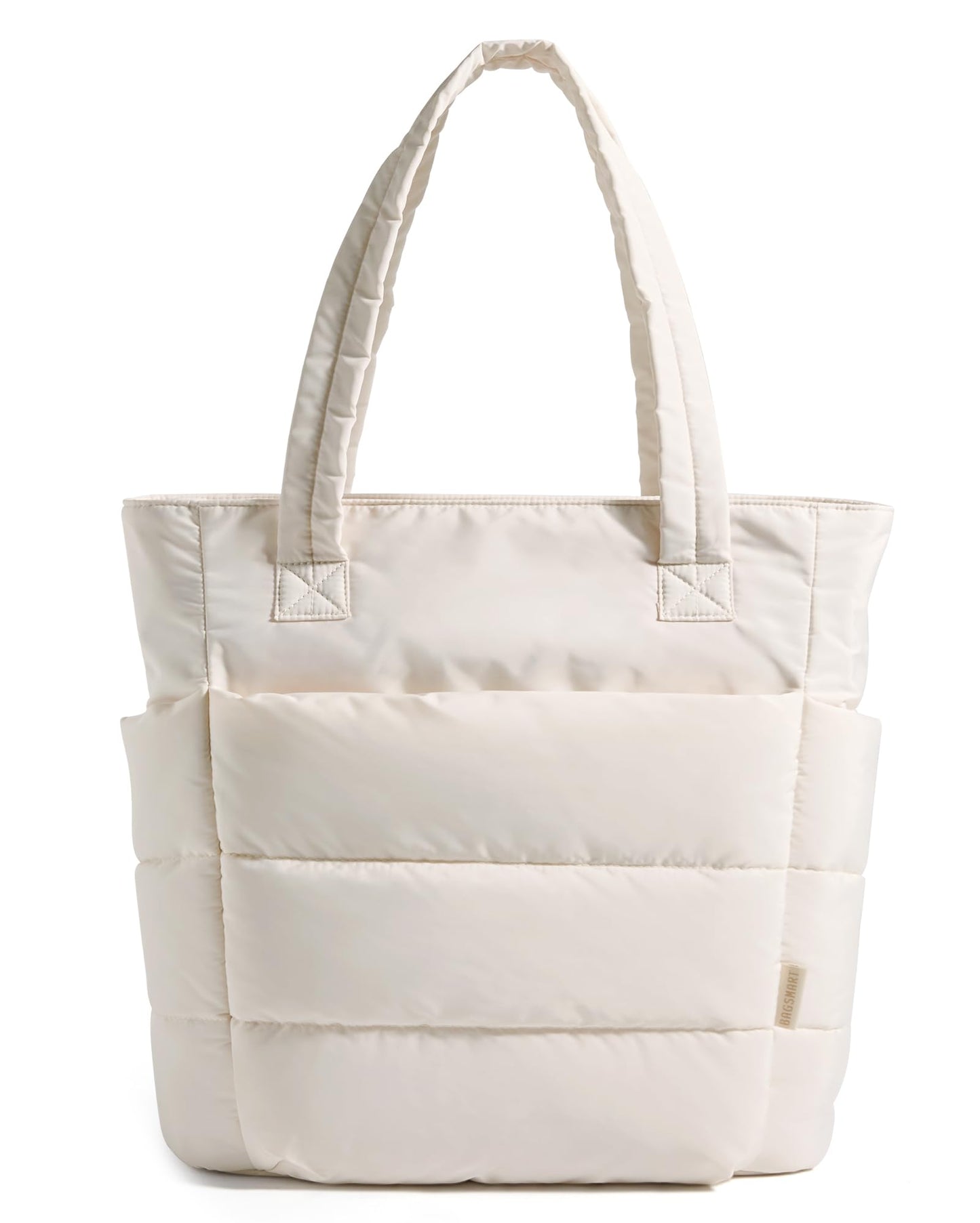 BAGSMART Tote Bag for Women, Lightweight Puffy Tote Bag with Compartments Quilted Shoulder Bag Handbag for Travel, Work, Gym