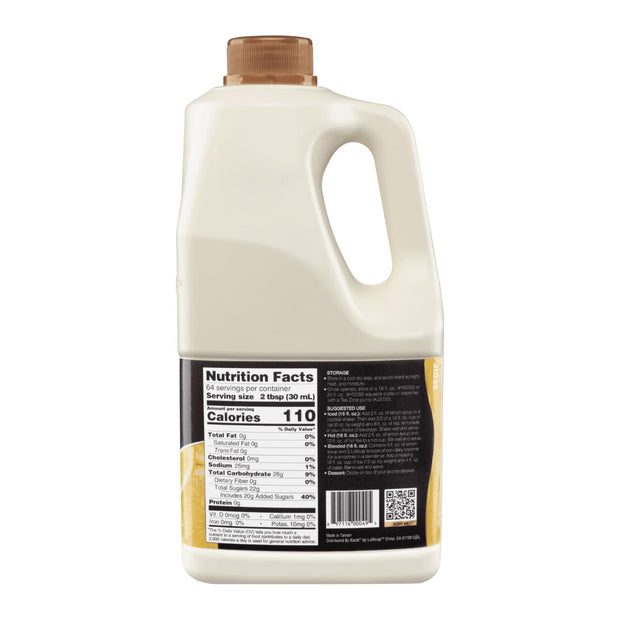 Tea Zone J1050 64 fl.oz Orange Syrup for Tea, Coffee, Sweets, Ice Cream, Cocktails Blending