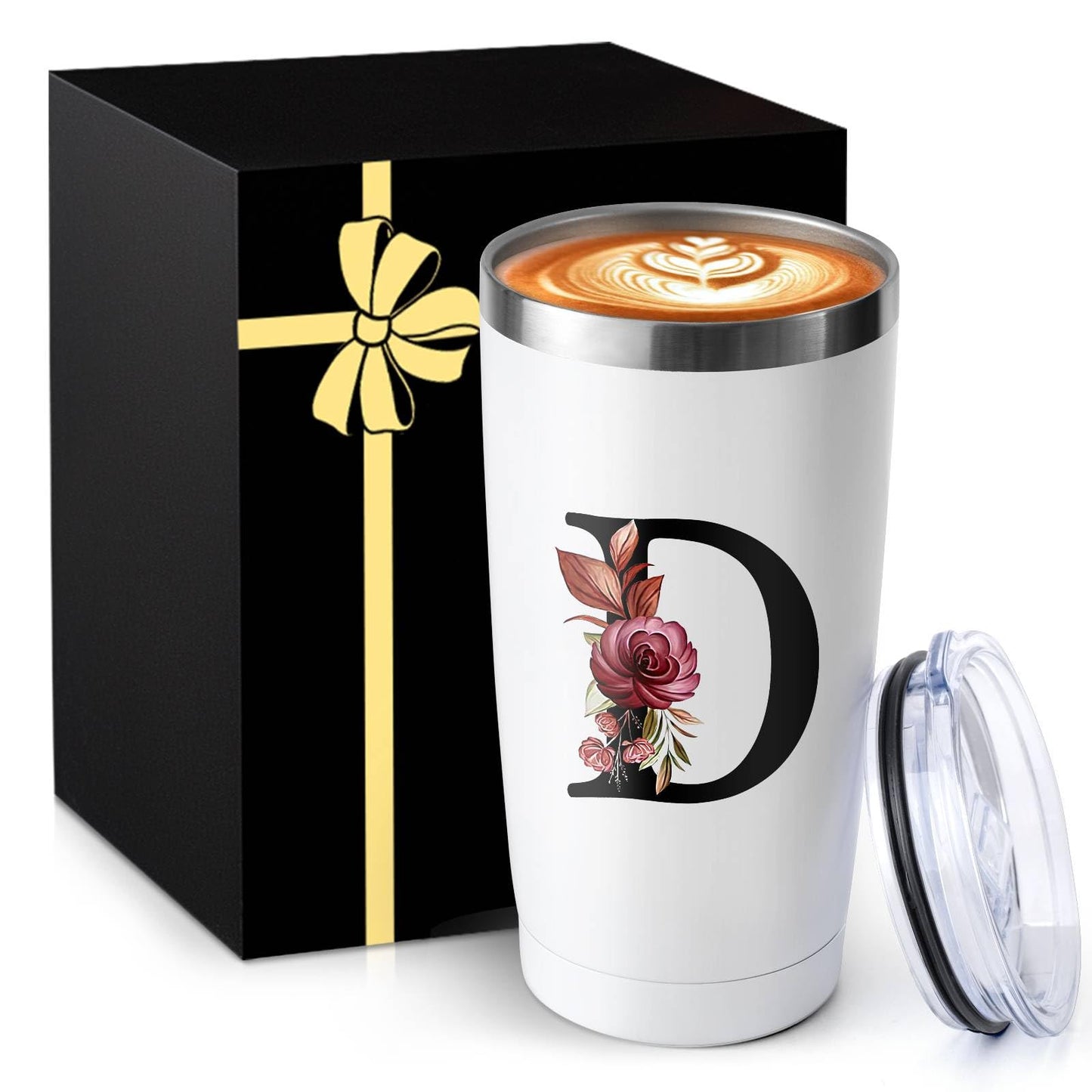 20 Oz Insulated Coffee Cup with Lid Car Tumbler Travel Mug Women Wife Husband Happy Birthday Wedding Romantic Gift Best Cool Day Personalized Unique Special Cute Custom Christmas Xmas Valentines Ideal