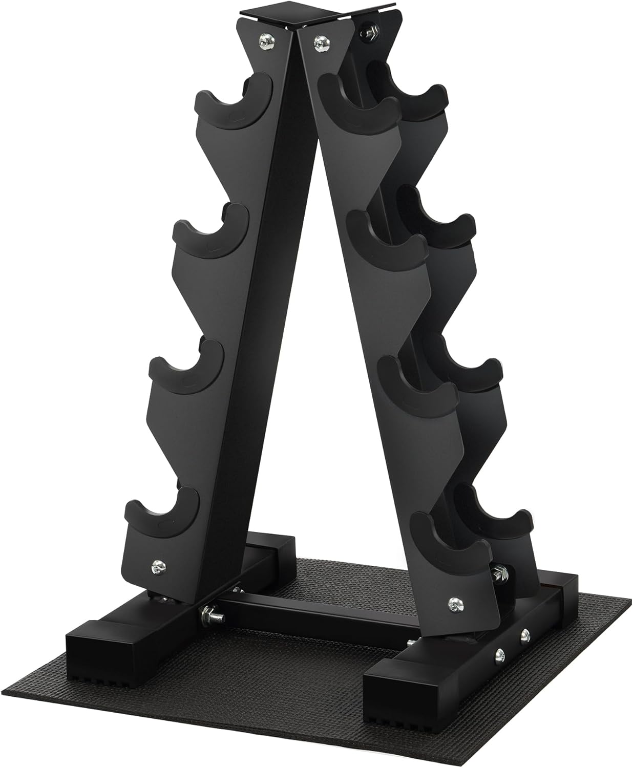 A-Frame Dumbbell Rack Stand Only with Anti-Slip Pads, Compact Weight Storage Rack for Home Gym, 4 Tier or 5 Tier A-Shape Rack Options