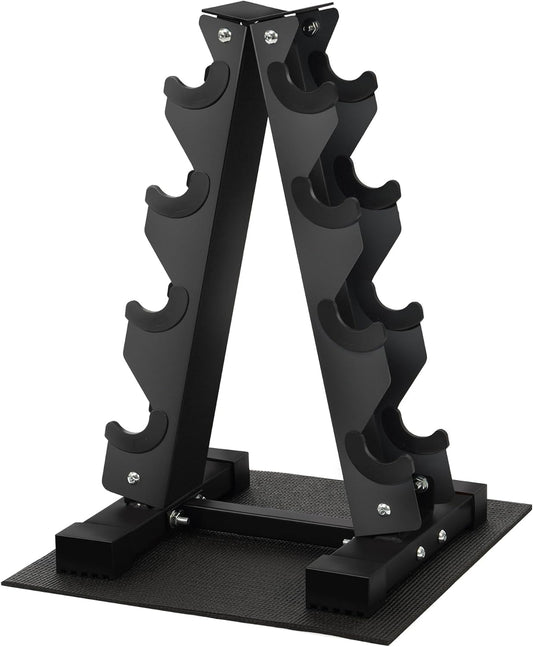 A-Frame Dumbbell Rack Stand Only with Anti-Slip Pads, Compact Weight Storage Rack for Home Gym, 4 Tier or 5 Tier A-Shape Rack Options