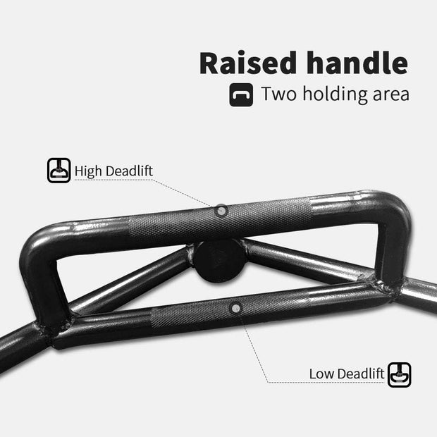 Olympic Hex Bar Solid Steel Sleeve 1000lbs Weight Capacity Trap Bar Deadlift Bar with Knurled Handles, for Bodybuilding Training, Squats, Deadlifts, Shrugs Power Pulls, Black