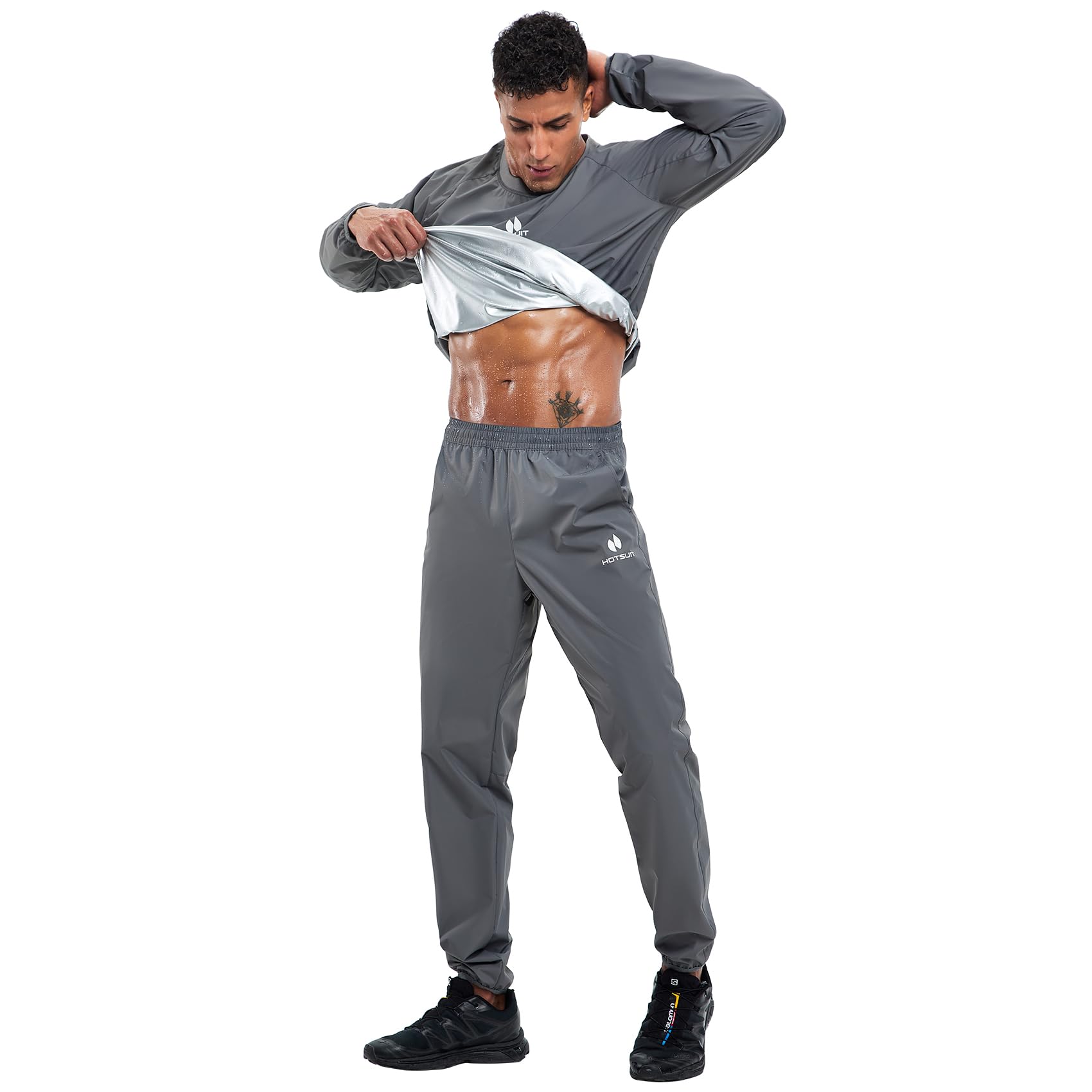 HOTSUIT Sauna Suit Men Anti Rip Sweat Suits Gym Boxing Workout Jackets