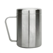Stainless Steel Double Coffee Mug,16.5oz/500ml Tea Mug with Lid and Handle,Camping and Traveling Coffee Mug, 100% BPA Free,For Coffee, Tea,Juice,Milk, Hot and Cold Drinks (1 pc)