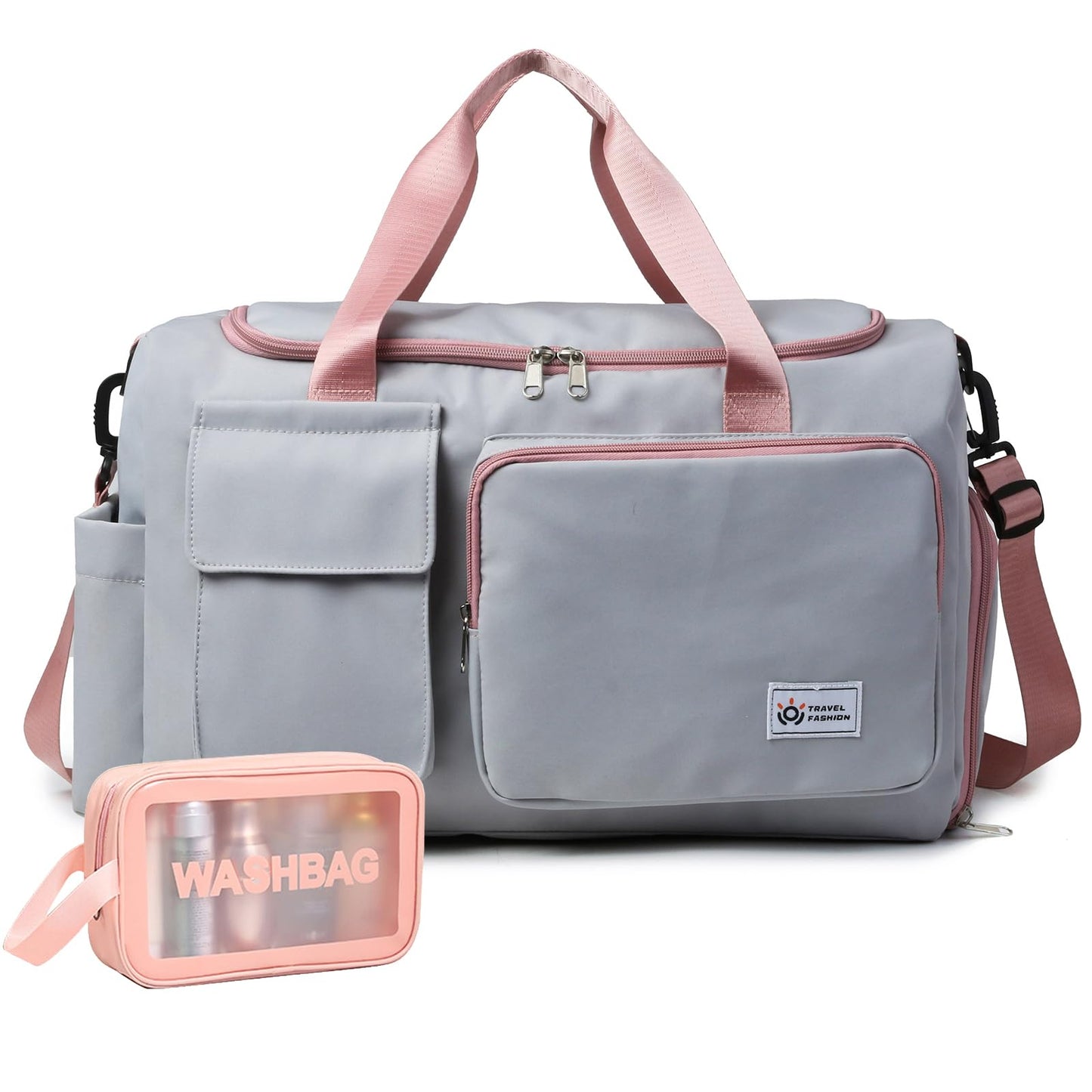 Small Gym Bag for Women, Travel Duffle Bag Carry On Weekender Bag with Shoe Compartment