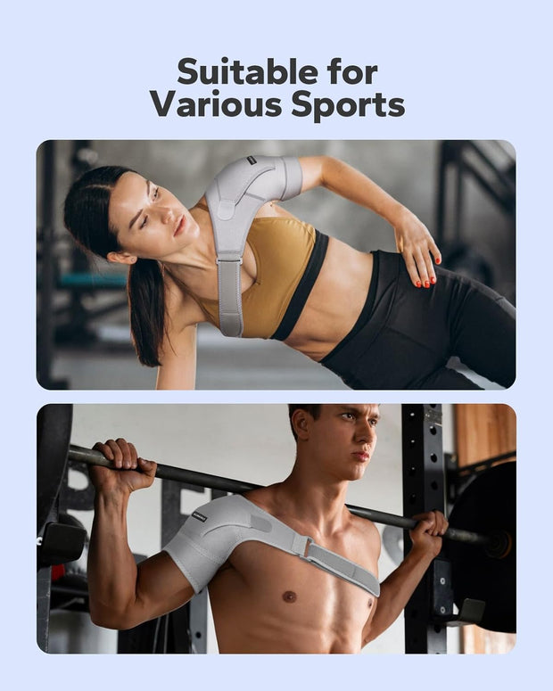 Komoko Shoulder Brace, Rotator Cuff Support Brace and Arm Sling for Pain Relief, Shoulder Compression Sleeve for Preventing Strains and Dislocation, Adjustable Fits Left and Right Arm, Men & Women