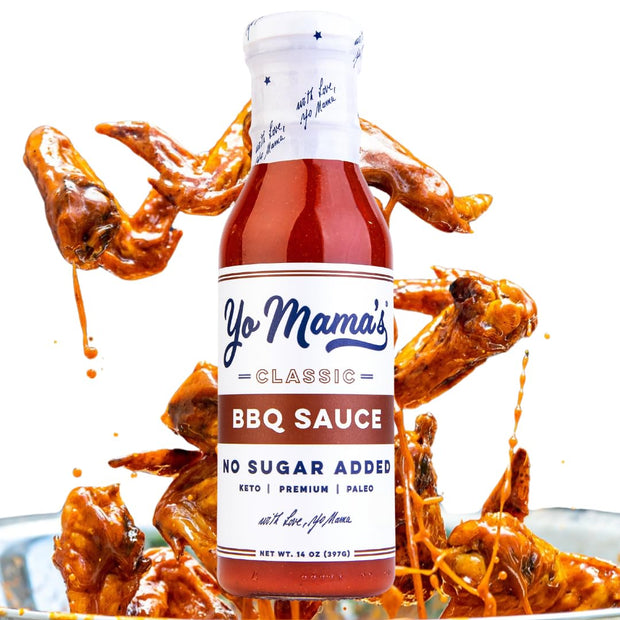 Yo Mama's Foods Keto Hickory BBQ Sauce – (Pack of 3) - Vegan, No Sugar Added, Low Carb, Low Sodium, Gluten Free, Paleo, and Made with Whole Non-GMO Tomatoes!