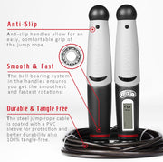 KYTO Smart Jump Rope, High Speed Jump Rope with Counter, Workout Jumping Rope with Steel Ball Bearings, Adjustable Length Speed Skipping Rope, Skipping Rope with App, Fitness Gifts for Adults, Kids