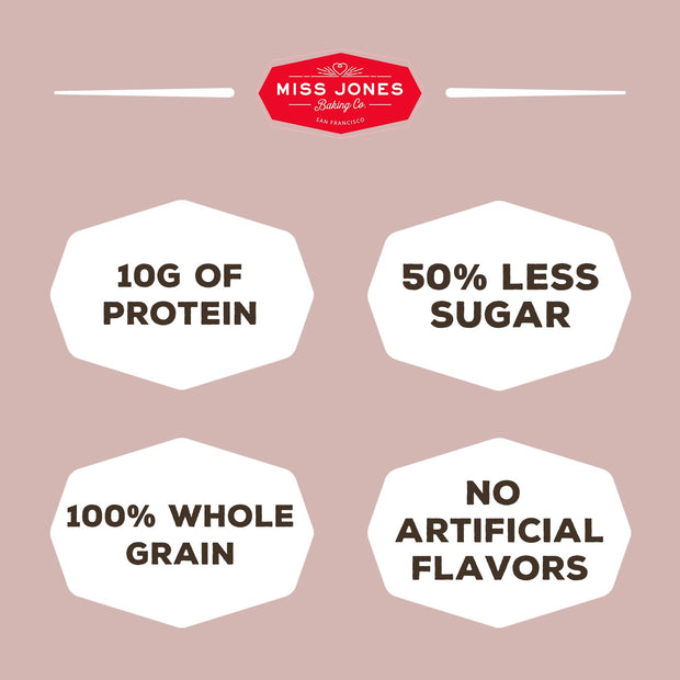 Miss Jones Baking Original Oat Pancake and Waffle Mix - Made with Oat Flour, Gluten Free, 10g of Protein, 100% Whole Grains,13.99 Ounce (Pack of 1)