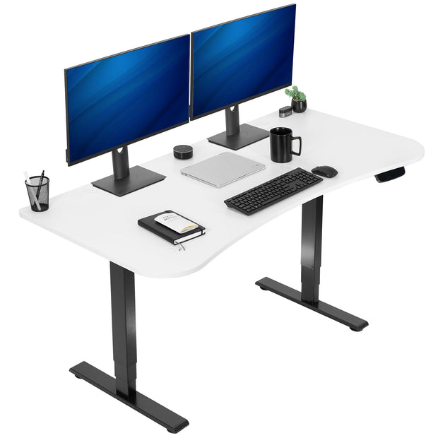 VIVO Electric 63 x 32 in Standing Desk, Memory Height Adjustment, 176 lb Frame Support, 2E Series, Black Top Black Frame, DESK-KIT-2E1B