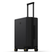 LEVEL8 Trunk Luggages, Large Suitcase 28 Inch Luggage with Spinner Wheels, Luminous Textured Checked Lightweight Hard Shell with Tsa Lock, Black