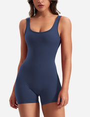 YEOREO One Piece Workout Jumpsuits for Women Backless Tummy Control Sleeveless Jumpsuits Lizvette V Back Scrunch Yoga Romper