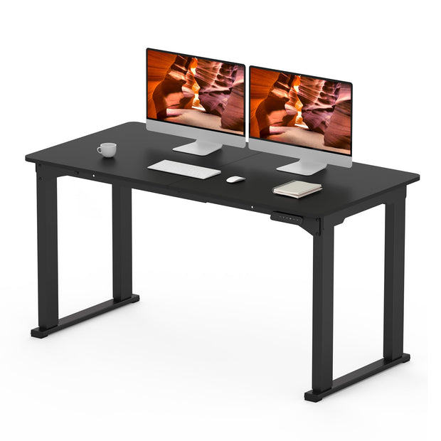 4 Legs Standing Desk, Large 79x31 Inches Electric Adjustable Height Desk with Splice Board, Stand Up Desk Home Office Computer Workstation, Black