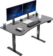 VIVO Electric 63 x 32 in Standing Desk, Memory Height Adjustment, 176 lb Frame Support, 2E Series, Black Top Black Frame, DESK-KIT-2E1B