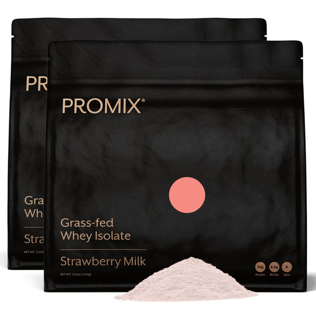 ProMix Nutrition Whey Protein Isolate Powder, Vanilla - Grass-Fed - ­Post Workout Fitness & Nutrition Shakes, Smoothies, Baking & Cooking Recipes - Gluten-Free & Keto-Friendly - 2.5 Pound (Pack of 1)