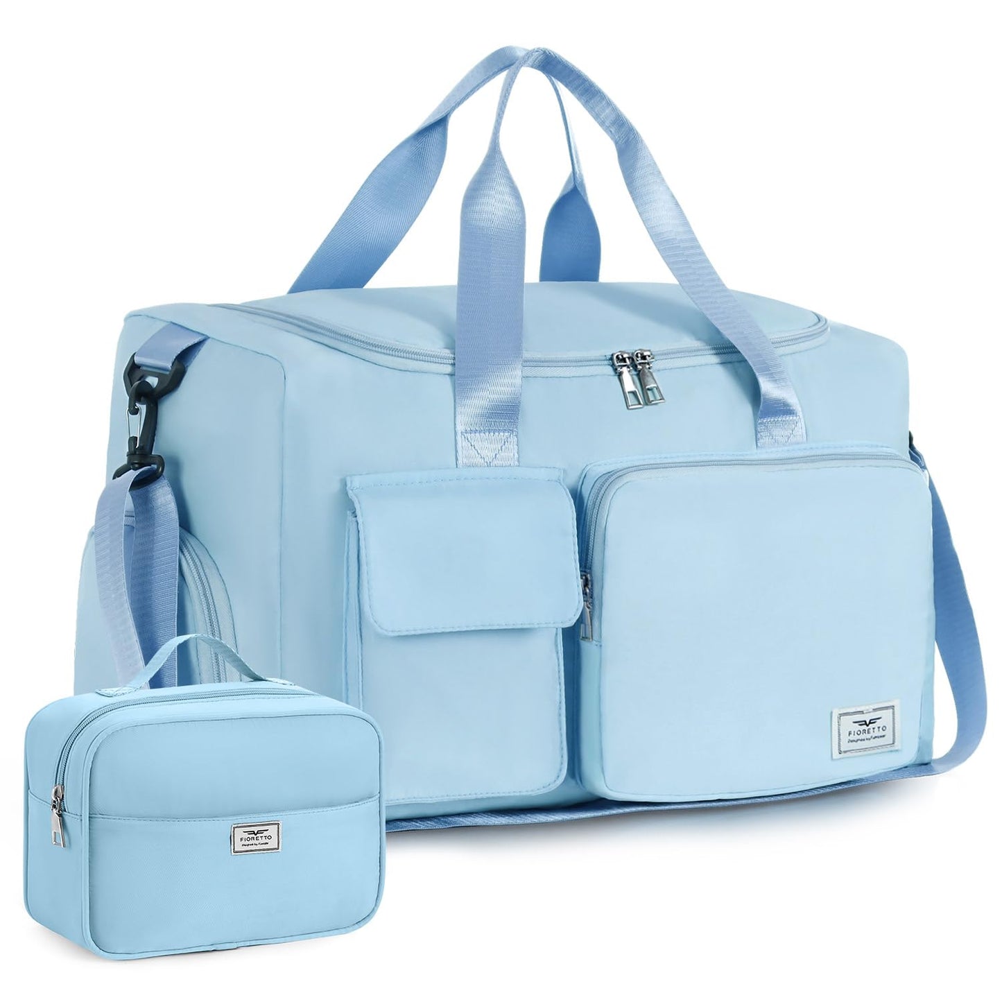 FIORETTO Women's Gym Duffle Bag with Shoes Compartment, 37L Capacity, Ideal for Travel, Gym, Sports, Duffel, Weekender