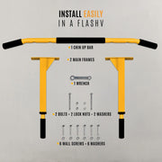 Yes4All Pull Up Bar Wall Mounted - Multifunctional Wall Mounted Pull Up Bar for Home Gym Workout Strength Training Equipment