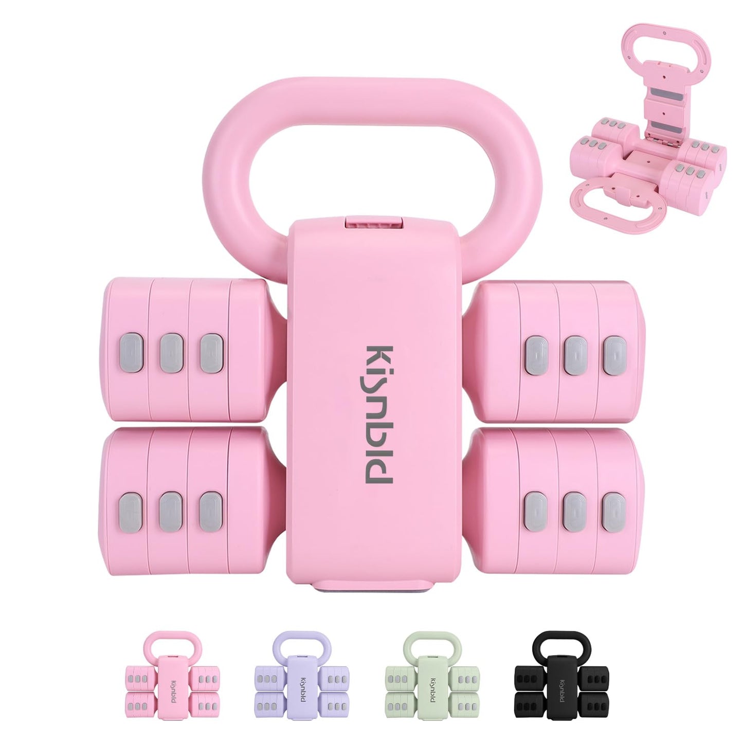 Adjustable Dumbbell Set of 2, 4 in 1 Free Weights Dumbbells Set for Women with Fast Adjustment, Each 2lb 3lb 4lb 5lb Hand Weights Set for Home Gym & Outdoor Exercise Training
