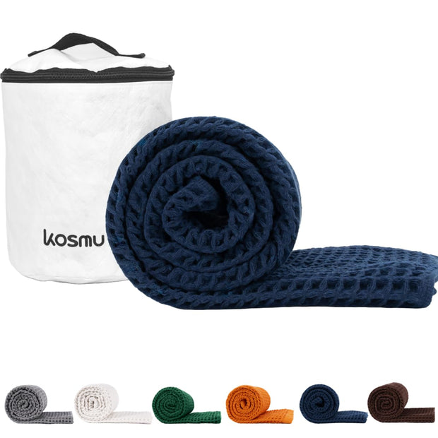 Luxury Japanese Cotton Waffle Bath Towel | Plush, Absorbent, and Quick Dry (Coral Orange, Hand Towel, 32" x 16")