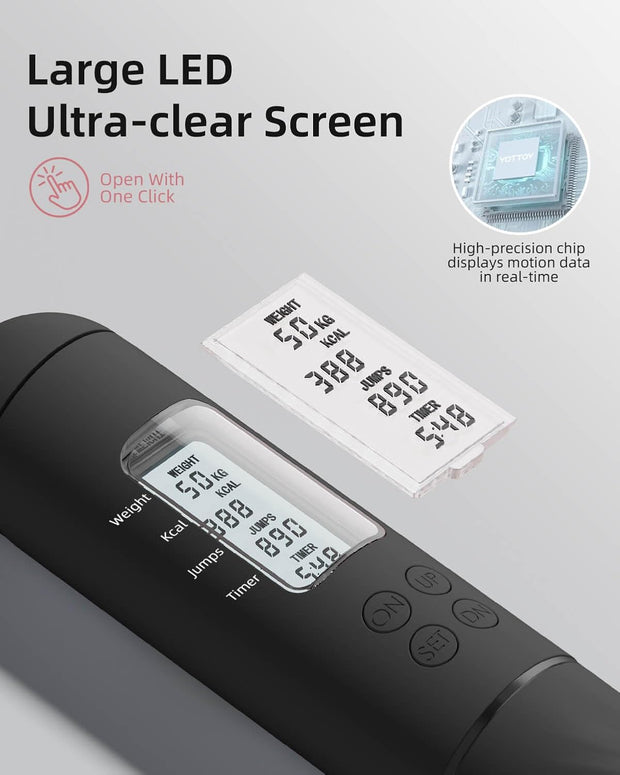 YOTTOY Skipping Ropes for Adults -Cordless Counter Jump Rope with Large Cordless Ball-Weighted Jump Rope for Women with LCD Display