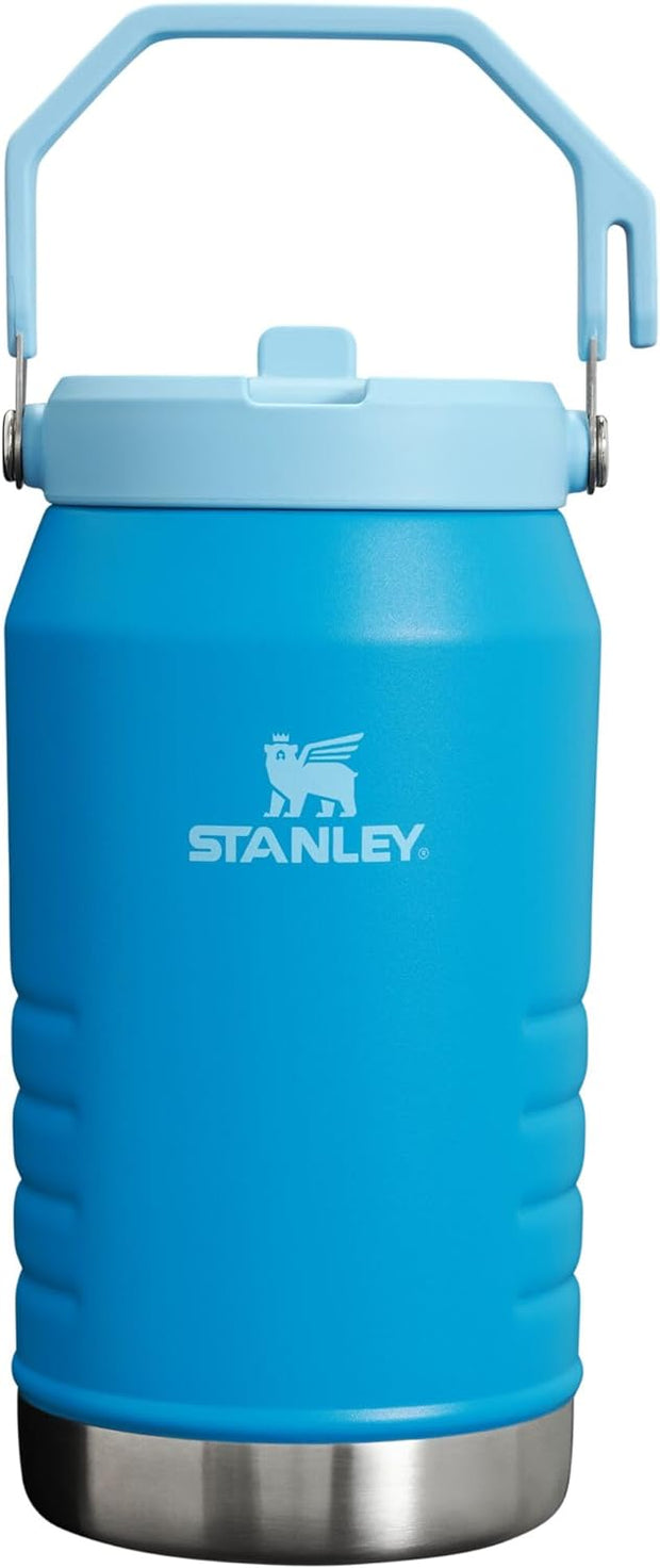 Stanley IceFlow Flip Straw Jug with Handle 64 oz| Twist On Lid and Flip Up Straw | Leak Resistant for Travel and Sports | Insulated Stainless Steel | BPA-Free | Azure