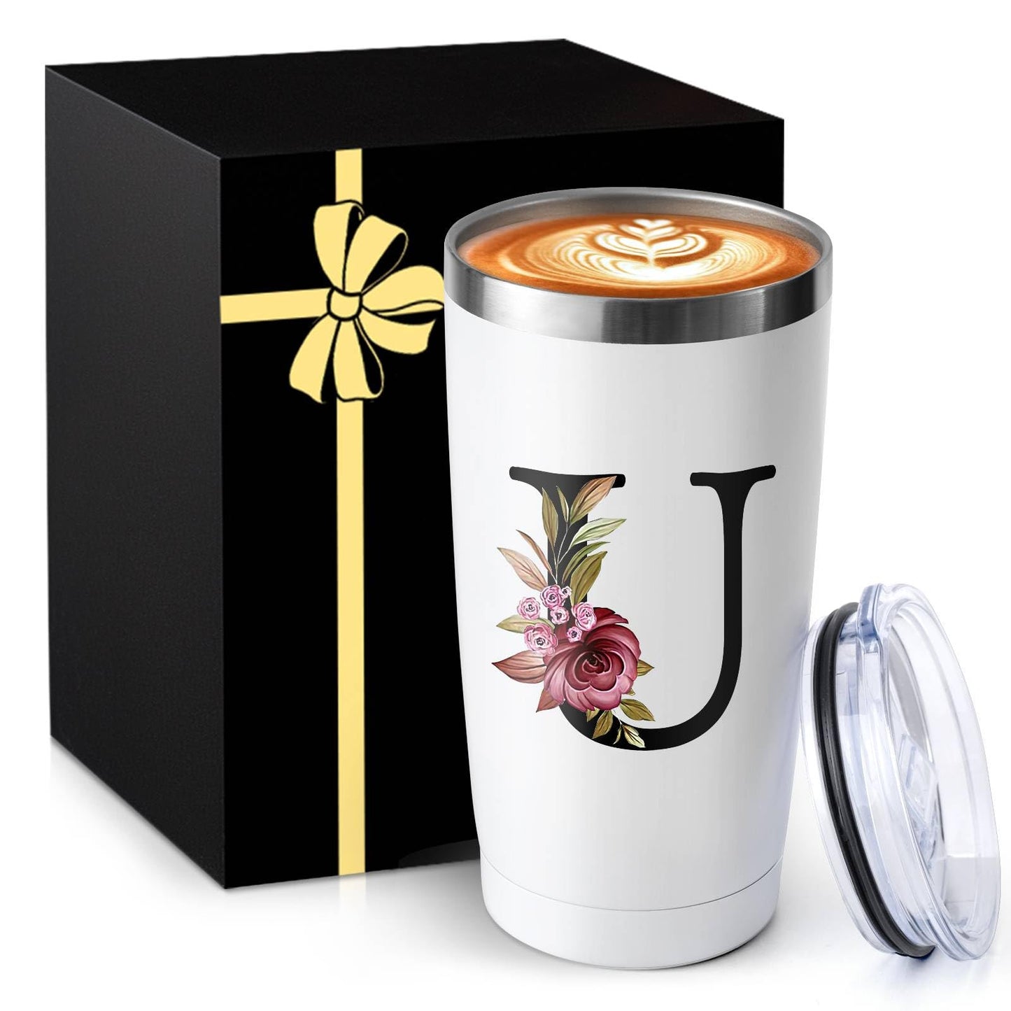20 Oz Insulated Coffee Cup with Lid Car Tumbler Travel Mug Women Wife Husband Happy Birthday Wedding Romantic Gift Best Cool Day Personalized Unique Special Cute Custom Christmas Xmas Valentines Ideal