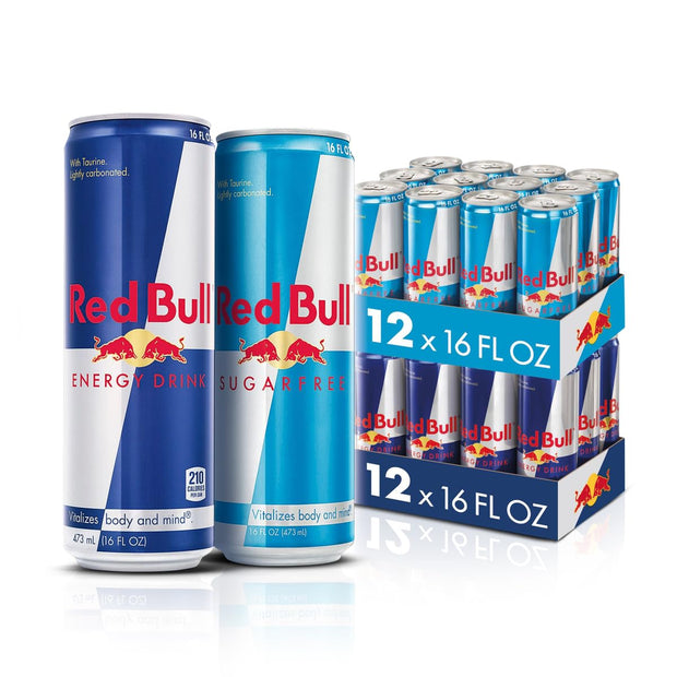 Red Bull Energy Drink (8.4 Fl Oz, 24 Cans) and Red Bull Sugar Free Energy Drink (8.4 Fl Oz, 24 Cans)