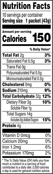 Quaker Instant Oatmeal, Raisin & Spice, Breakfast Cereal, 10 count , 1.51 oz Packets Per Box (Pack of 4)