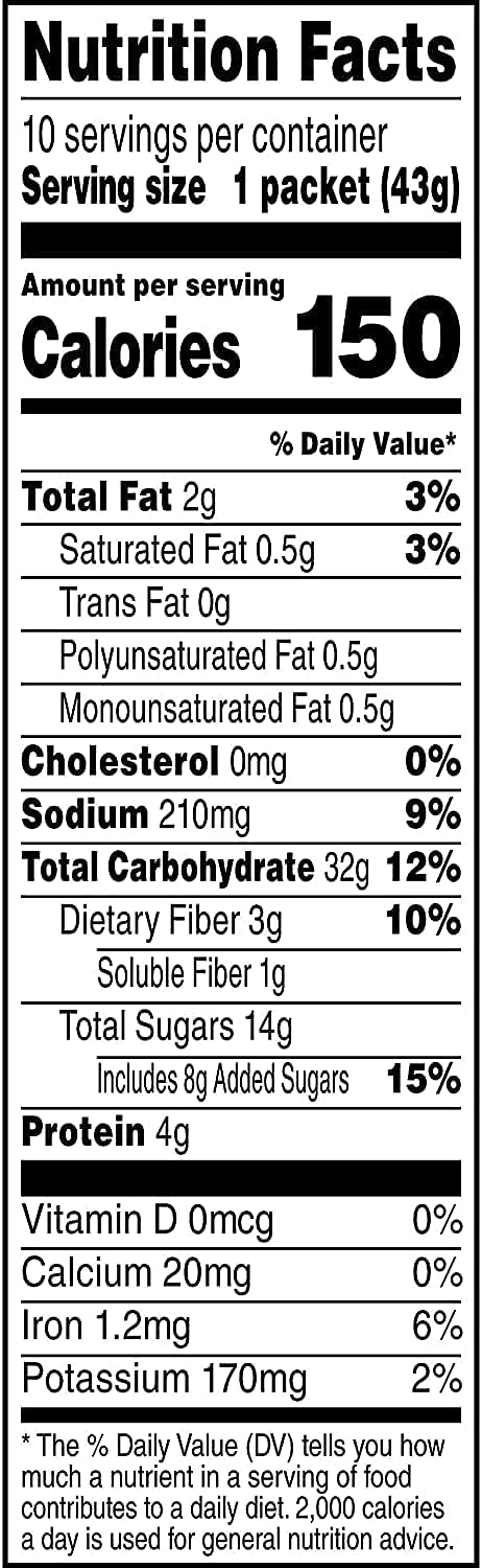 Quaker Instant Oatmeal, Raisin & Spice, Breakfast Cereal, 10 count , 1.51 oz Packets Per Box (Pack of 4)