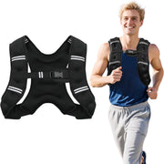Weighted Vest for Woman Men,6lb/8lb/12lb/16lb/20Lb/25lb Weight Vest with Reflective Stripe Adjustable Buckle Strap Back Pocket Workout Strength Training Walking Jogging Running