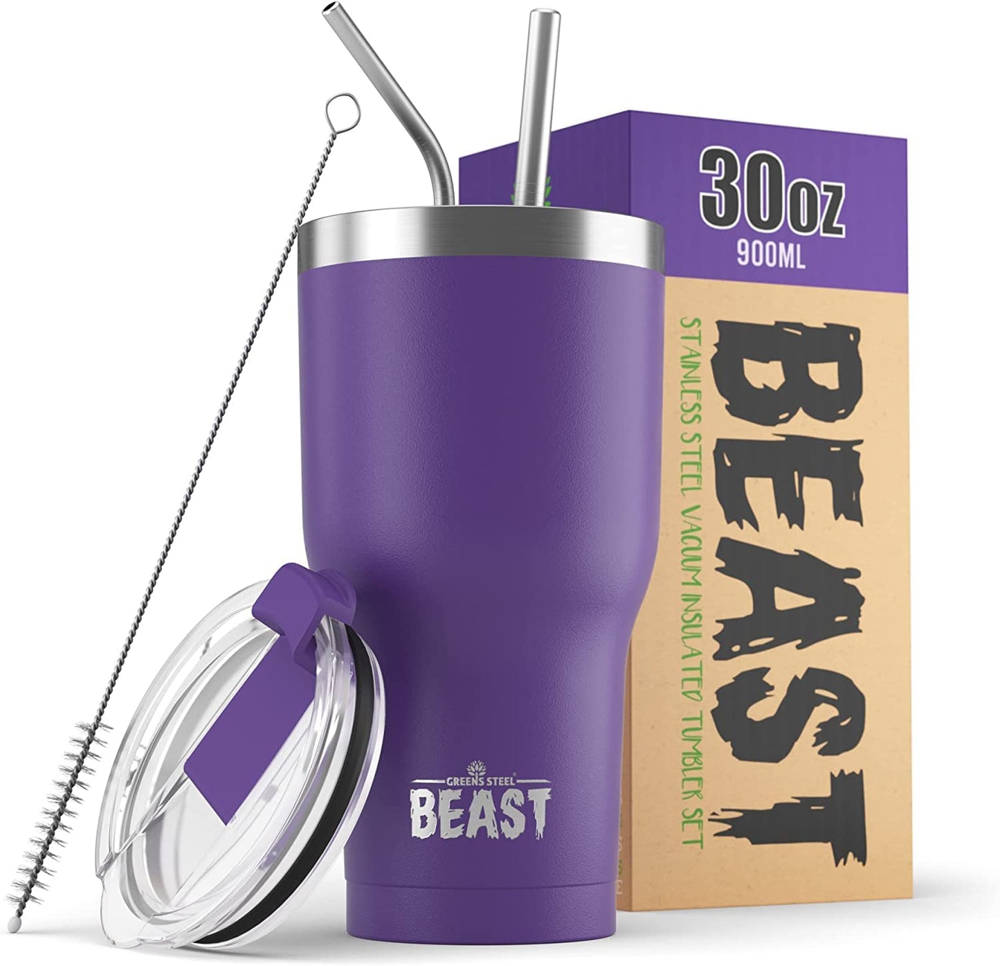 Beast 50 oz Tumbler Stainless Steel Vacuum Insulated Coffee Ice Cup Double Wall Travel Flask (Arctic White)