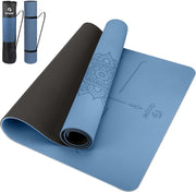 Yoga Mat Non Slip TPE Thick Yoga Mat with Alignment Mark, Large Size 72"L x 32"W x 0.32"Th or 0.24"Th, Anti-Tear Exercise & Fitness Mat for Yoga, Pilates & Floor Workouts