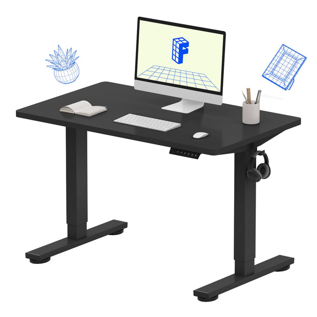 FLEXISPOT EN1 Whole-Piece Standing Desk, 48 x 24 Inches Height Adjustable Desk Stand up Desk Home Office Table for Computer Laptop (White Frame + Maple Desktop)
