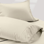 TEXAS LINEN CO. 100% Egyptian Cotton Sheets King Size Set - 1200 Thread Count Egyptian Cotton Luxury Sheets King Size, 17" Deep Pocket, Soft, Cooling Sateen Weave Hotel Quality Bedding Set - White