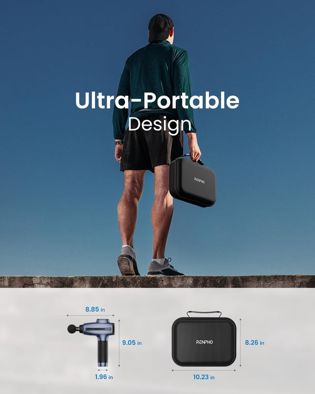 RENPHO Massage Gun Deep Tissue, Percussion Muscle Massage Gun for Athletes, Electric Handheld Massager Gun for Pain Relief Relax 6 Massage Head, 15 Speed (Black)