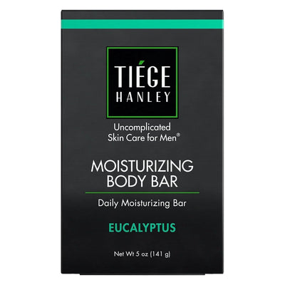 Tiege Hanley Daily Cleansing and Moisturizing Bar Soap for Men (MOISTURIZING BODY BAR) | COCONUT OIL & EUCALYPTUS to MOISTURIZE Skin | Subtle Scent | Made in the USA | 5 Ounce Bar