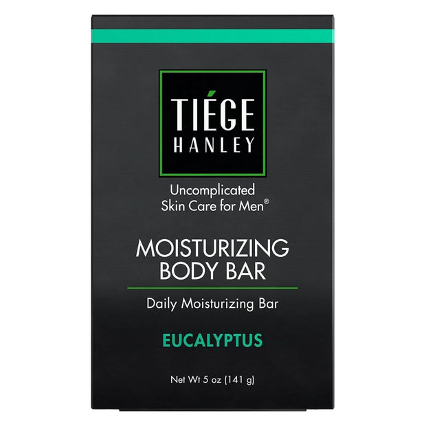 Tiege Hanley Daily Cleansing and Moisturizing Bar Soap for Men (MOISTURIZING BODY BAR) | COCONUT OIL & EUCALYPTUS to MOISTURIZE Skin | Subtle Scent | Made in the USA | 5 Ounce Bar