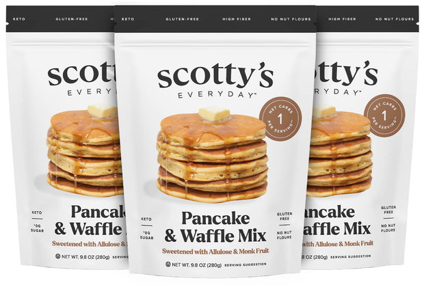 Scotty's Everyday - Keto Pancake and Waffle Mix - 1g Net carbs, 0g Added Sugar, Gluten-Free, High Fiber - No Nut Flours - 9.08oz, Pack of 1