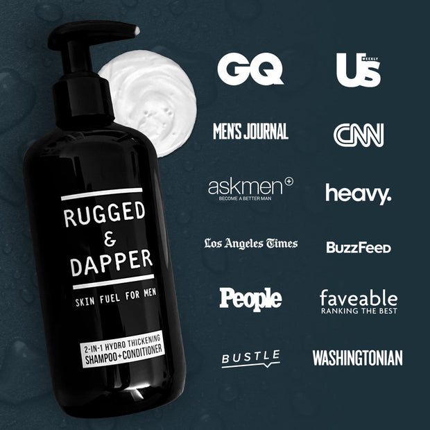 RUGGED & DAPPER 2-in-1 Mens Shampoo and Conditioner - Biotin Hair Thickening Shampoo for Men - SLS-free and Paraben-Free