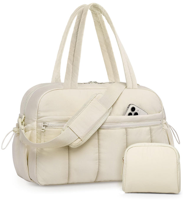 Travel Duffle Gym Bag for Women: Carry on Weekender Bags with Toiletry Bag Duffel Tote Bag with Wet Pocket Water Resistant Overnight Bag for Womens Hospital Work Sports Yoga Bags Black