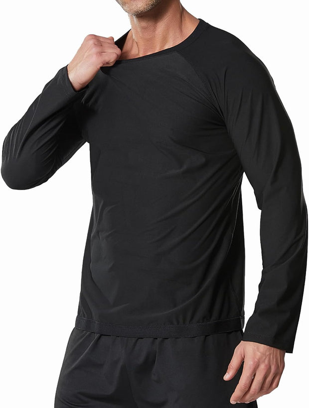 Sauna Suit for Men Long Sleeve Heat Trapping Sweat Suit Weight Loss Body Shaper Hot Workout Gym Compression Shirts