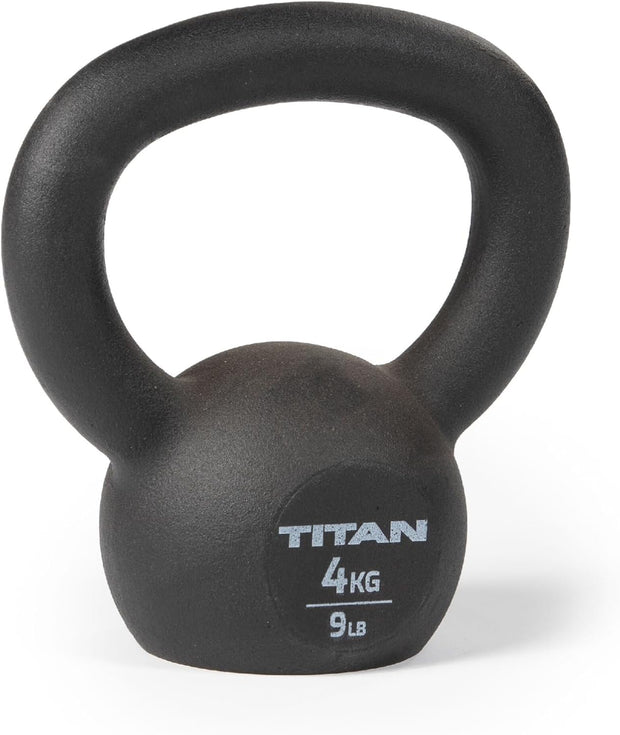 Titan Fitness Cast Iron Kettlebell, Single Piece Casting, KG and LB Markings, Full Body Workout