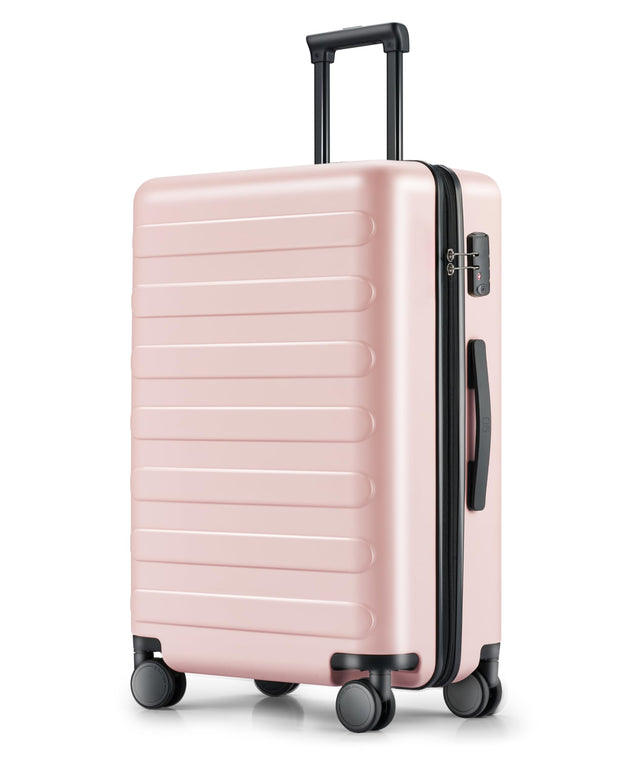 NINETYGO Carry On Luggage 22x14x9 Airline Approved, 20 Inch Luggage with Smooth Spinner Wheels, Lightweight, Hard Shell PC Suitcase Carry-On, Travel Luggage, TSA Approved (Pink, Rhine Basic)