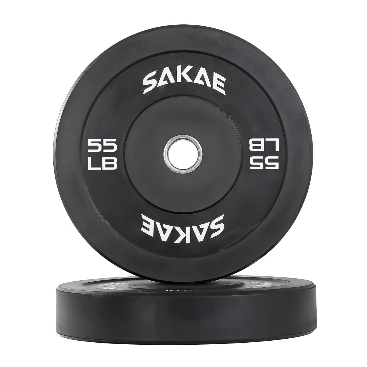 SAKAE Olympic Rubber Bumper Plates, 2-Inch Weight Plate Set with Steel Hub, Ideal for Weightlifting, CrossFit, Strength Training & Home Gym Workout, Available in Single, Pair & Sets, Multiple Sizes