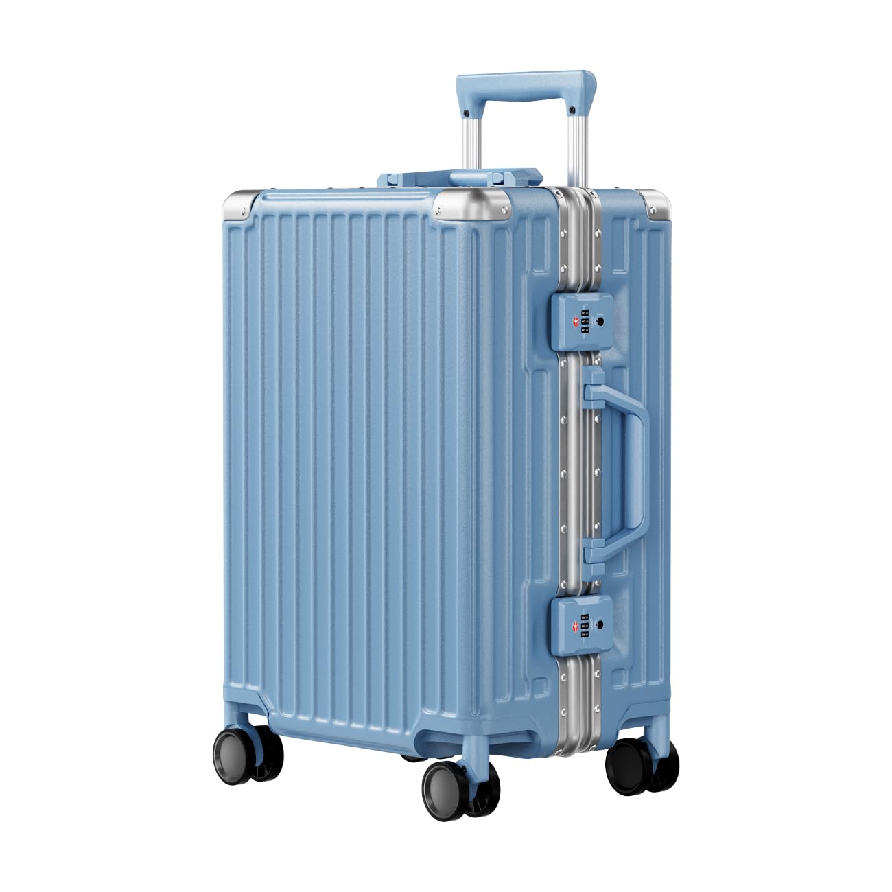 AnyZip Luggage Aluminium Frame Suitcase Hard Shell TSA Lock No Zipper 28In Black