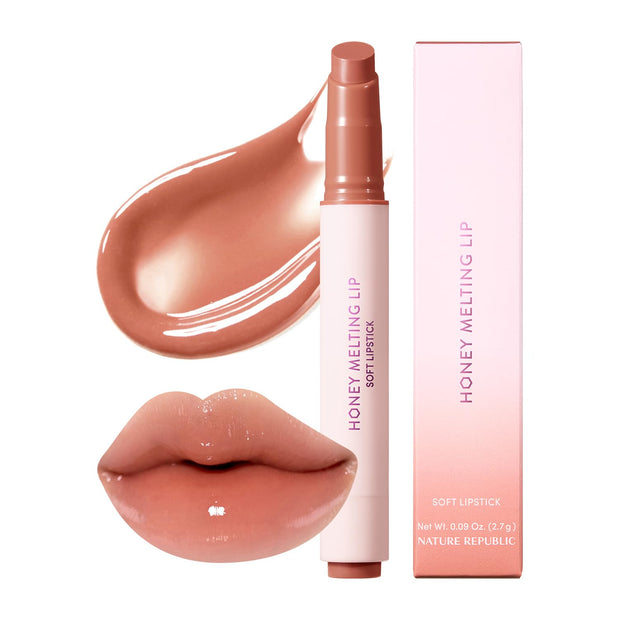 Nature Republic HONEY MELTING LIP PLUMPING (11 PINK) SOFT LIP STICK Tint & Plump Hydrating Gloss, Moisturizing balms, Volumizing formula & Sheer tint, Glowy Finish, korean make up