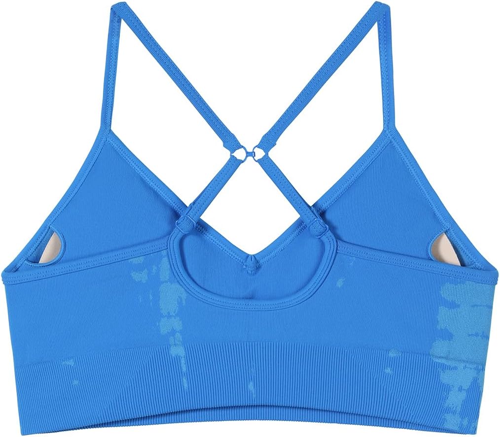 AUROLA Serpent Seamless Sports Bras for Women,Backless Padded Strappy Workout Gym Yoga Crop Tops